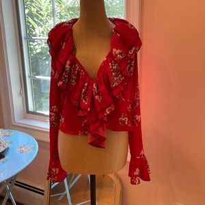 NWT Red Floral Top